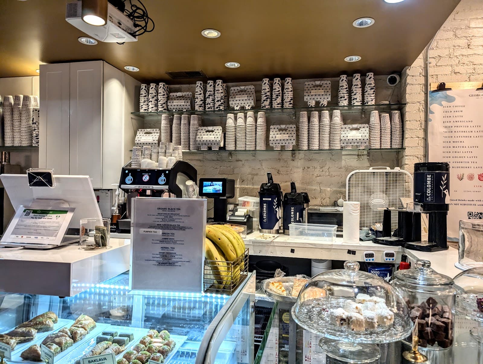 Café Georgetown interior with signature blue walls Georgetown DC